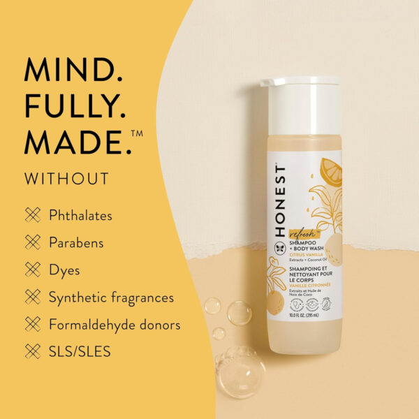 688a81e721d6fa8a7cee4ea4de692cfb9bde8b8a4cfb4fb8e47f6.jpg The Honest Company 2-in-1 Cleansing Shampoo + Body Wash for Sensitive Skin | Gentle for Baby | Naturally Derived, Tear-free, Hypoallergenic | Fragrance Free, 10 fl oz