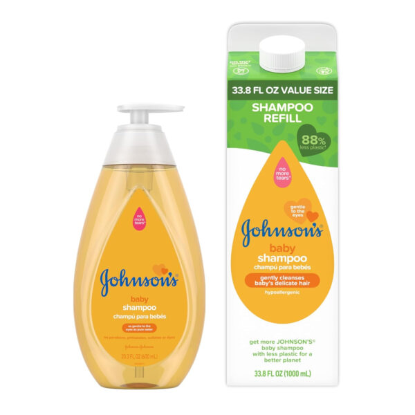 688a8246098730e64879754c1abd27ce1cec5813596a32d3918fe.jpg Johnson's Baby Shampoo with Tear-Free Formula, Shampoo for Baby's Delicate Scalp & Skin, Gently Washes Away Dirt & Germs, Paraben-, Phthalate-, Sulfate- & Dye-Free, 20.3 fl. oz