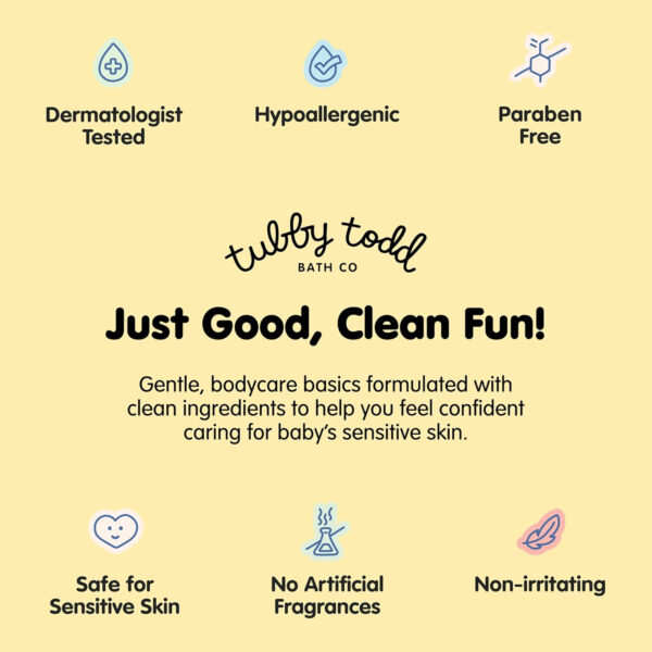 TUBBY TODD Essentials Baby Bath Gift Set – 8.5oz Hair+Body Wash, 8.5oz Bubble Bath & 3.5oz All Over Ointment