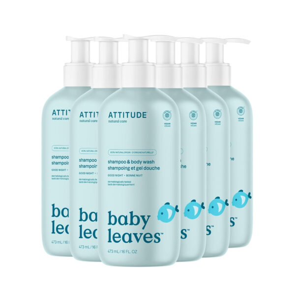 688a8649b7dd58169ed237a789d069fc3940fceadbcfea8b04d75.jpg ATTITUDE 2-in-1 Shampoo and Body Wash for Baby, EWG Verified, Dermatologically Tested, Vegan, Good Night, 16 Fl Oz