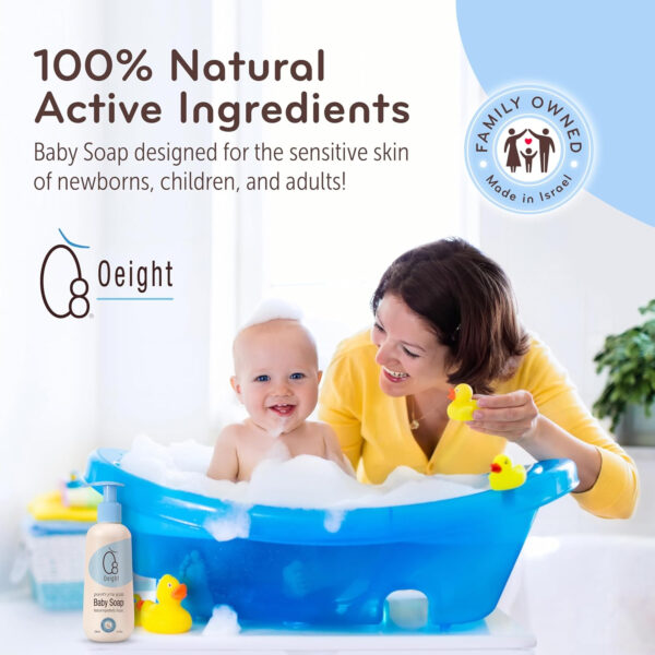 688a867c3e7a7aa5d5465e6620bd2be21c0814b24310db0ebd91d.jpg Oeight Baby Body Wash, 100% Natural Active Ingredients Sensitive Skin Baby Wash with Aloe Vera, Chamomile, Olive Oil & Provitamin B5, Dermatologically & Hypoallergenic Tested Mild Foaming Soap, 200ml