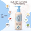 688a867d41ecf6b0a2bfba2bfaf9490ea58c7afd549b927d6f2ac.jpg Oeight Baby Body Wash, 100% Natural Active Ingredients Sensitive Skin Baby Wash with Aloe Vera, Chamomile, Olive Oil & Provitamin B5, Dermatologically & Hypoallergenic Tested Mild Foaming Soap, 200ml