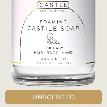 Foaming Baby Castile Soap | 3-In-1 Uses: Hair, Body, Hand | Nourishing Coconut Oil Formula | Formulated For Newborns, Sensitive & Delicate Skin | Hydrating Foam | 11.5 oz | Unscented