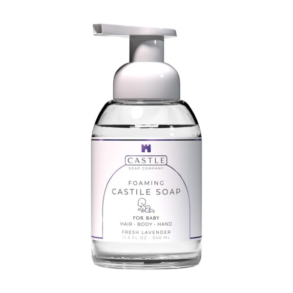 Foaming Baby Castile Soap | 3-In-1 Uses: Hair, Body, Hand | Nourishing Coconut Oil Formula | Formulated For Newborns, Sensitive & Delicate Skin | Hydrating Foam | 11.5 oz | Unscented
