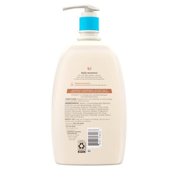 688a86ef5702e30888622ac8bbba11089b0c21b2264381b7289b7.jpg Aveeno Baby Daily Moisture Gentle Bath Wash & Shampoo with Natural Oat Extract, Hypoallergenic, Tear-Free & Paraben-Free Formula For Sensitive Hair & Skin, Lightly Scented, 33 fl. oz