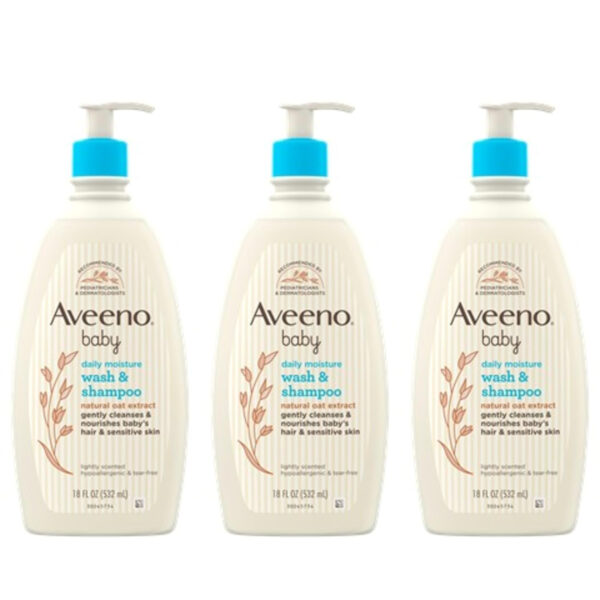 688a86f036aab61c7ee5947f460e225bb1c81282bf06bc1e4587a.jpg Aveeno Baby Daily Moisture Gentle Bath Wash & Shampoo with Natural Oat Extract, Hypoallergenic, Tear-Free & Paraben-Free Formula For Sensitive Hair & Skin, Lightly Scented, 33 fl. oz