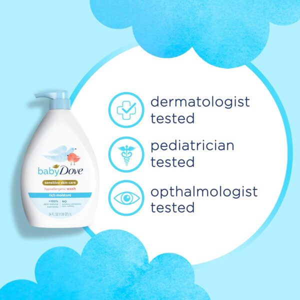 688a87817101d2408863a723251c5e2d5eb166c7a00d32499d99a.jpg Baby Dove Sensitive Skin Care Baby Wash Rich Moisture For Baby Bath Time Tear-Free and Hypoallergenic 34 oz