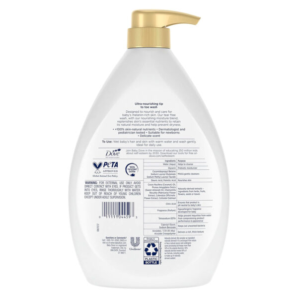 688a87a26cf3b5bbf02e74700d3e20137441191ef0f3a9ab721e6.jpg Baby Dove Sensitive Skin Care Baby Wash Rich Moisture For Baby Bath Time Tear-Free and Hypoallergenic 34 oz