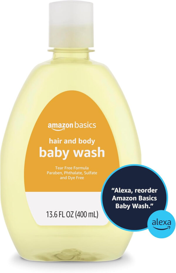 Amazon Basics Tear-Free Baby Hair and Body Wash, 27.1 Fluid Ounce, Lightly Scented, 4-Pack (Previously Solimo)