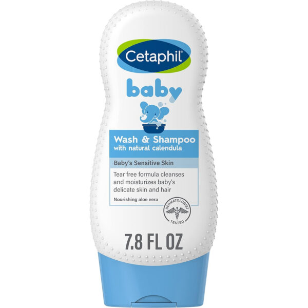 Cetaphil Baby Wash & Shampoo Plus Body Lotion, Healthy Skin Essentials, Head to Toe Hydration for up to 24 Hours, for Delicate, Sensitive Skin, 2-Pack,White