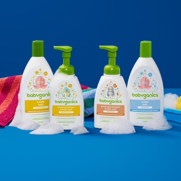 Babyganics Baby Shampoo + Body Wash Pump Bottle, Fragrance Free, 16oz, 3 Pack
