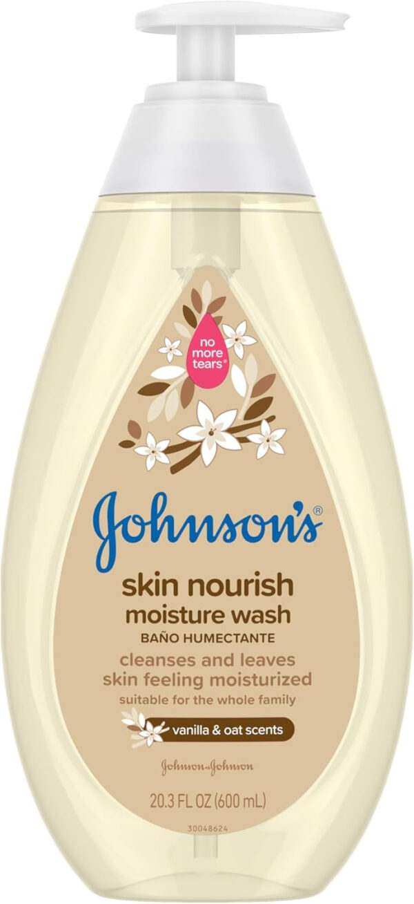 688a889eeda3f6d6d3dbbf3128c3635503eba40afe56318ca8cd1.jpg Johnson's Skin Nourishing Moisture Baby Body Wash With Vanilla & Oat Scents, Hypoallergenic & Tear Free Baby Bath Wash, Paraben-, Dye-, Sulfate & Phthalate-Free, 20.3 fl. oz