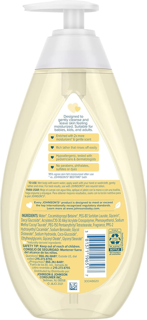 688a88b4536cfec9a9caa696d07cdfa6e3eaeca6ebe4a3bf5d2a1.jpg Johnson's Skin Nourishing Moisture Baby Body Wash With Vanilla & Oat Scents, Hypoallergenic & Tear Free Baby Bath Wash, Paraben-, Dye-, Sulfate & Phthalate-Free, 20.3 fl. oz