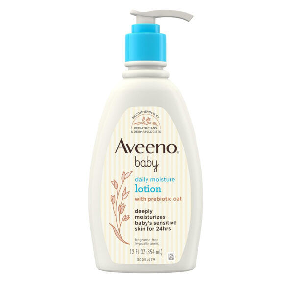 Aveeno Baby Daily Moisture Gentle Body Wash & Shampoo with Oat Extract, 2-in-1 Baby Bath Wash & Hair Shampoo, Tear- & Paraben-Free for Hair & Sensitive Skin, Lightly Scented, 18 fl. oz