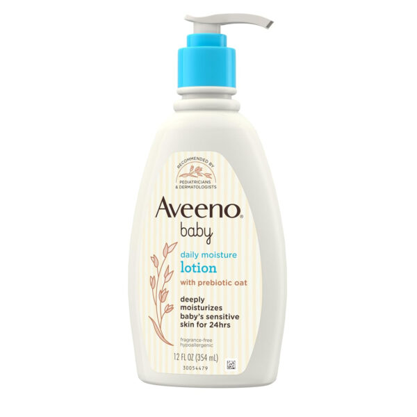 Aveeno Baby Daily Moisture Gentle Body Wash & Shampoo with Oat Extract, 2-in-1 Baby Bath Wash & Hair Shampoo, Tear- & Paraben-Free for Hair & Sensitive Skin, Lightly Scented, 18 fl. oz