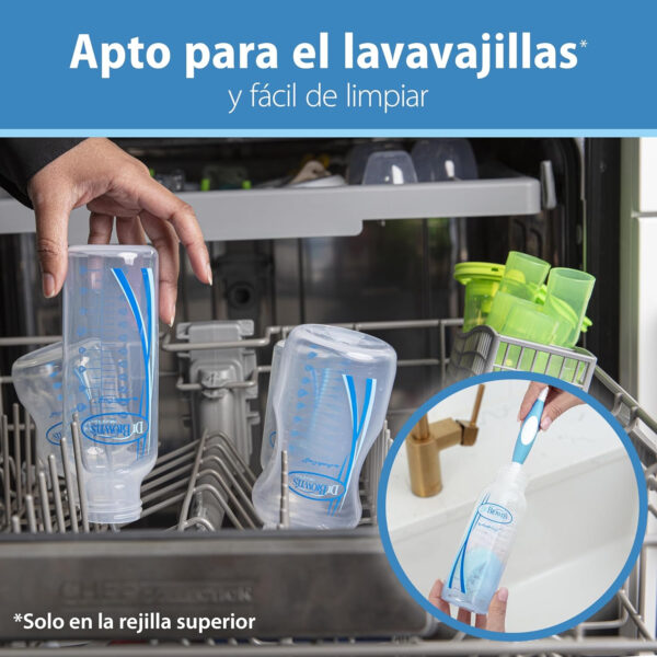 Dr. Brown's Natural Flow Anti-Colic Options+ Narrow Baby Bottle, 8 oz/250 mL, with Level 1 Slow Flow Nipples, 0m+, 4 Pack