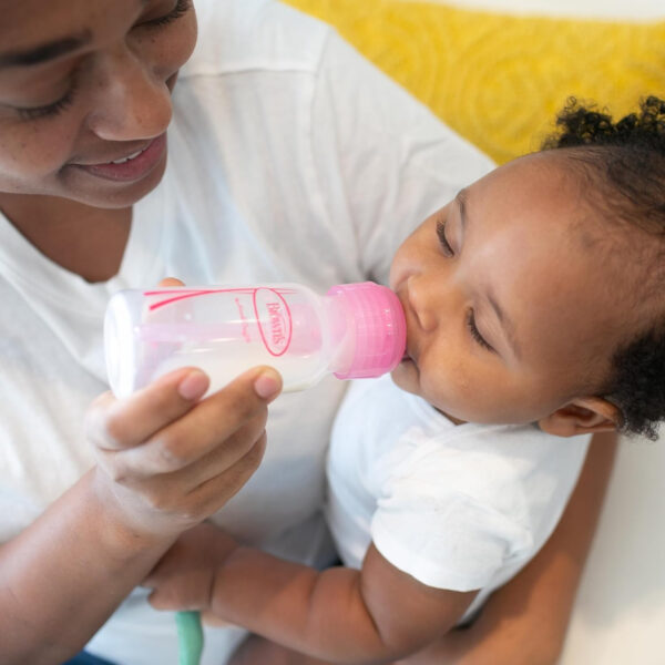 Dr. Brown's Natural Flow Anti-Colic Options+ Narrow Baby Bottle, 8 oz/250 mL, with Level 1 Slow Flow Nipples, 0m+, 4 Pack