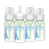 Dr. Brown's Natural Flow Anti-Colic Options+ Narrow Baby Bottle, 8 oz/250 mL, with Level 1 Slow Flow Nipples, 0m+, 4 Pack