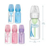 Dr. Brown's Natural Flow Anti-Colic Options+ Narrow Baby Bottle, 8 oz/250 mL, with Level 1 Slow Flow Nipples, 0m+, 4 Pack