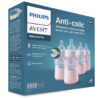 Philips Avent Anti-Colic Baby Bottle with AirFree Vent, 9oz, with Flow 2 Nipples, 1m+, 4pk, Clear, SCY703/04