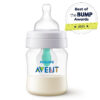 Philips Avent Anti-Colic Baby Bottle with AirFree Vent, 9oz, with Flow 2 Nipples, 1m+, 4pk, Clear, SCY703/04
