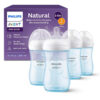 Philips Avent Natural Baby Bottles with Natural Response Nipples (Medium Flow, Flow 3), 9oz, 4-Pack, SCY903/04