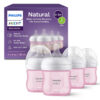 Philips Avent Natural Baby Bottles with Natural Response Nipples (Medium Flow, Flow 3), 9oz, 4-Pack, SCY903/04