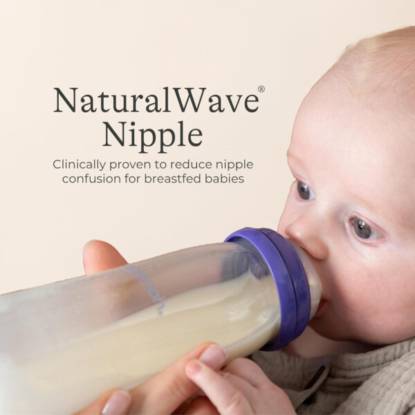 Lansinoh Anti-Colic Glass Baby Bottles, 5 Ounces, 4 Count Bottles for Feeding, Baby Essentials, Includes 4 Slow Flow Nipples, Size S