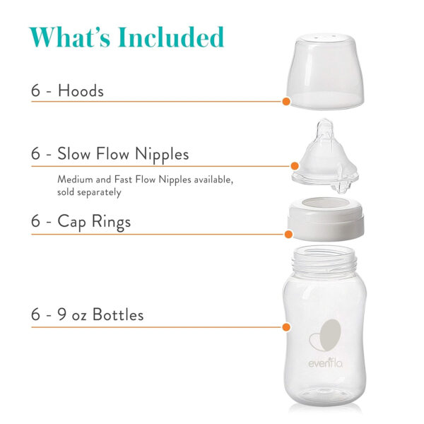 688a8ce7e81f6b740c8edbfe2e1069a4244eda839f387bb23c80a.jpg Evenflo Feeding Premium Proflo Venting Balance Plus Wide Neck Baby, Newborn and Infant Bottles - Helps Reduce Colic - 9 Ounce (Pack of 6)