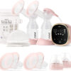 NCVI Double Electric Breast Pump 8782, Portable Anti-Backflow, with 4 Size Flanges, 4 Modes & 9 Levels, LED Display, 10 Breastmilk Storage Bags, Ultra-Quiet and Pain Free Breast Pumps