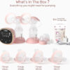 NCVI Double Electric Breast Pump 8782, Portable Anti-Backflow, with 4 Size Flanges, 4 Modes & 9 Levels, LED Display, 10 Breastmilk Storage Bags, Ultra-Quiet and Pain Free Breast Pumps