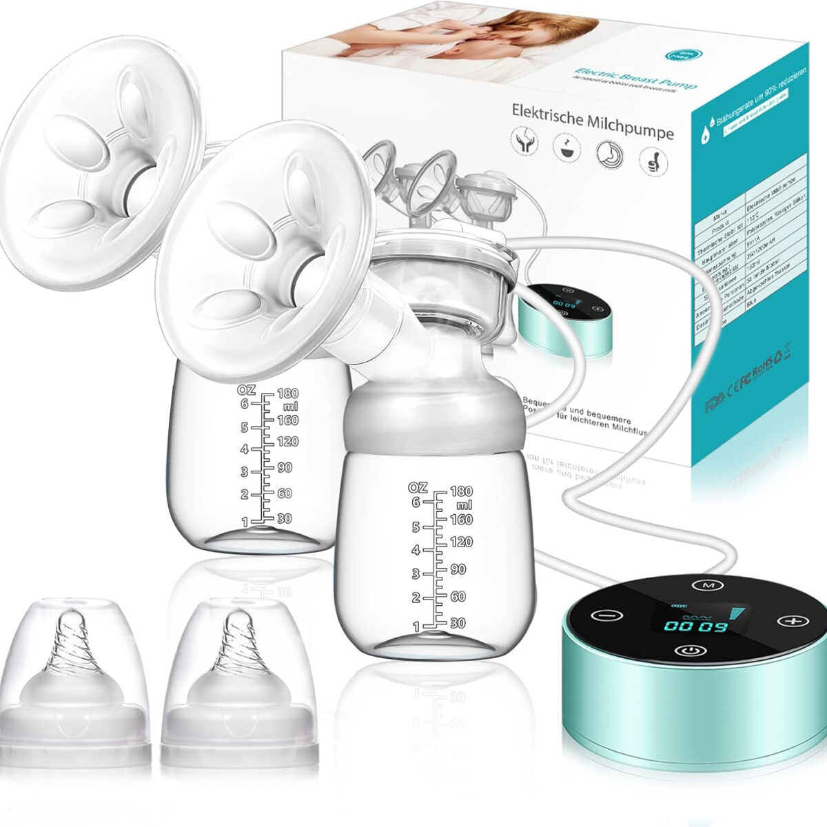 688a8e7403160b4c1eabf5cfcc3590fa19029e444c3583b5dc64e.jpg Electric Breast Pump, Breast Pump Electric Breastfeeding Pump 3 Modes 10 Levels Dual Rechargeable Nursing Double Breast Milk Pump Massage with Touchscreen LED