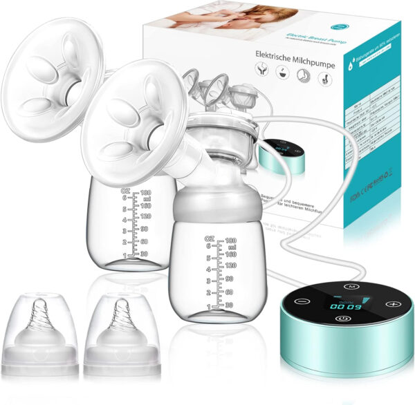 Electric Breast Pump, Breast Pump Electric Breastfeeding Pump 3 Modes 10 Levels Dual Rechargeable Nursing Double Breast Milk Pump Massage with Touchscreen LED