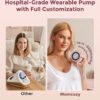 Momcozy Breast Pump V1 Pro Hospital-Grade, Hands-Free & Portable Wearable Pump, Upgraded Electric Pump with 3 Fine-Tuned Rhythms|15 Levels, Come with Leak-Proof DoubleFit Flange, Cozy Red.