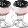 Wearable Breast Pump Hands Free of Longer Battery Life & LED Display, Portable Electric Breast Pump with 3 Modes & 9 Levels & Low Noise, 24 mm Flange, 2 Pcs Pink