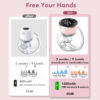 Wearable Breast Pump Hands Free of Longer Battery Life & LED Display, Portable Electric Breast Pump with 3 Modes & 9 Levels & Low Noise, 24 mm Flange, 2 Pcs Pink