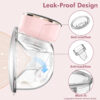 Wearable Breast Pump Hands Free of Longer Battery Life & LED Display, Portable Electric Breast Pump with 3 Modes & 9 Levels & Low Noise, 24 mm Flange, 2 Pcs Pink