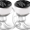 Wearable Breast Pump Hands Free of Longer Battery Life & LED Display, Portable Electric Breast Pump with 3 Modes & 9 Levels & Low Noise, 24 mm Flange, 2 Pcs Pink