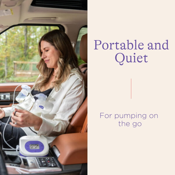 Lansinoh Smartpump 3.0 Double Electric Breast Pump, Portable and Rechargeable, Connects to Baby App, Hospital Strength Suction for Breastfeeding Moms
