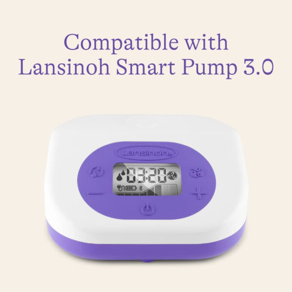 Lansinoh Smartpump 3.0 Double Electric Breast Pump, Portable and Rechargeable, Connects to Baby App, Hospital Strength Suction for Breastfeeding Moms