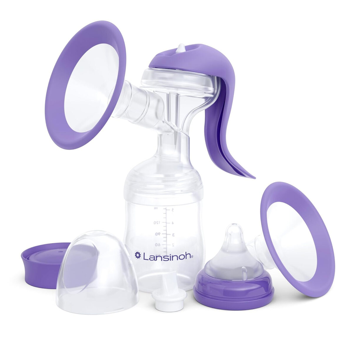 688a90ac56b7fc41482b9f4ba34281fdc481be3f4f09d93d9f065.jpg Lansinoh Manual Breast Pump, Hand Pump with Comfortable Flange, Includes 5oz Baby Bottle with Slow Flow Nipple, Breastfeeding Essentials