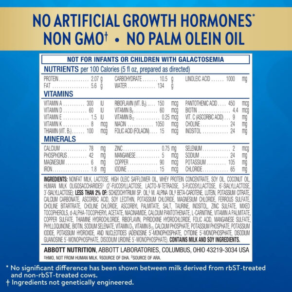 Similac 360 Total Care Infant Formula, Has 5 HMO Prebiotics, Our Closest Prebiotic Blend to Breast Milk, Non-GMO, Baby Formula Powder, 20.6-oz Tub