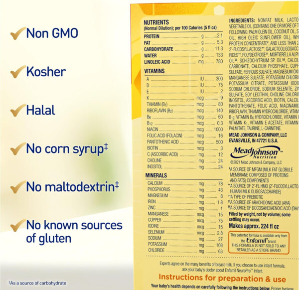688a93cc0a30bb86afc1252a79c85cdcbc62548d2ba163f564d60.jpg Enfamil NeuroPro Baby Formula, MFGM* 5-Year Benefit, Expert-Recommended Brain-Building Omega-3 DHA, Exclusive Immune Supporting HuMO6 Blend, Infant Formula Powder, Baby Milk, 31.4 Oz, Pack of 4