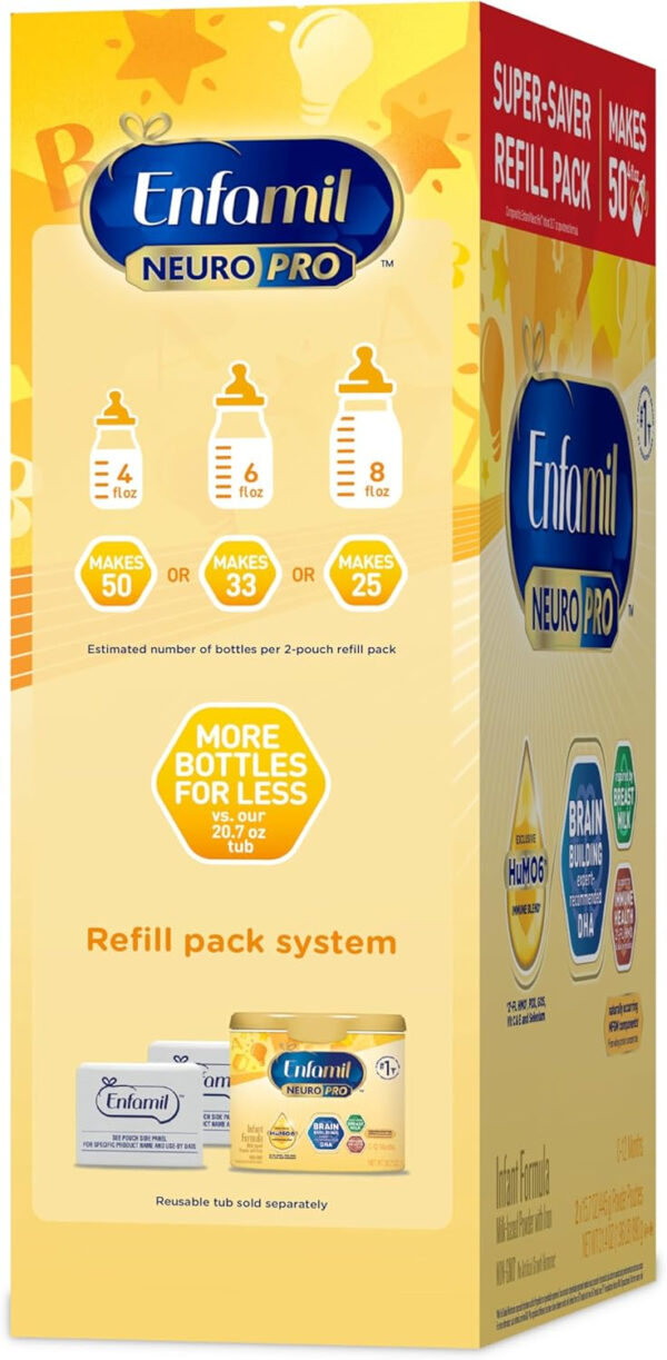 688a93d1846b5f919552f55c22a476c5bddfad7227e1e3187ca83.jpg Enfamil NeuroPro Baby Formula, MFGM* 5-Year Benefit, Expert-Recommended Brain-Building Omega-3 DHA, Exclusive Immune Supporting HuMO6 Blend, Infant Formula Powder, Baby Milk, 31.4 Oz, Pack of 4