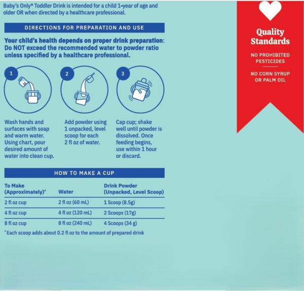 Baby's Only Infant Complete Nutrition Baby Formula - Milk Based Powder with Iron, Vitamin D, Calcium & Choline - Mehadrin Certified Kosher Baby Food (0-12 months)