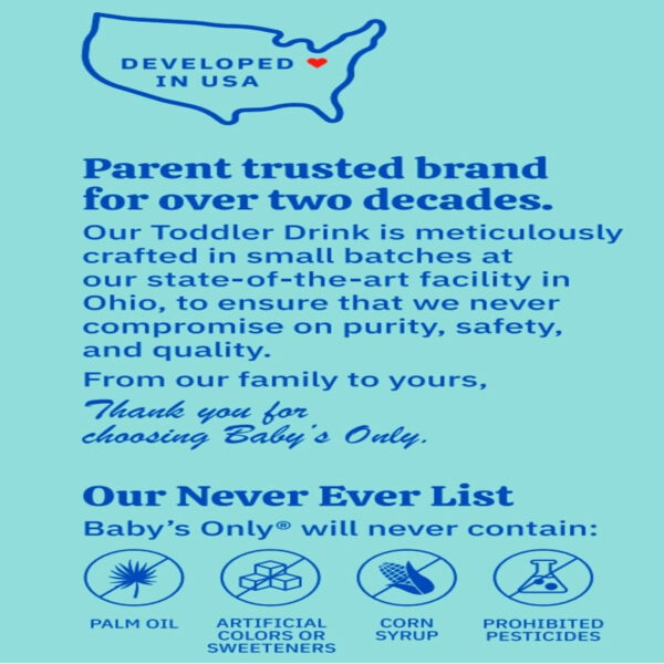 Baby's Only Infant Complete Nutrition Baby Formula - Milk Based Powder with Iron, Vitamin D, Calcium & Choline - Mehadrin Certified Kosher Baby Food (0-12 months)