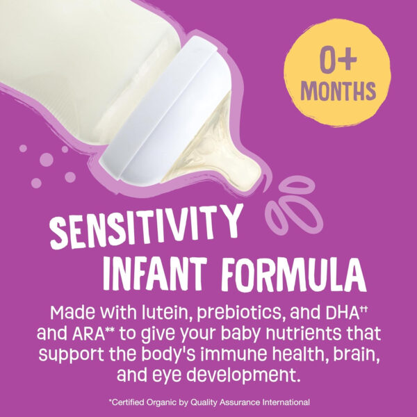 Earth's Best Organic Sensitivity Infant Formula for Babies 0-12 Months, Reduced Lactose Powder Formula with Iron, Omega-3 DHA, and Omega-6 ARA, 32 Ounce Value Container
