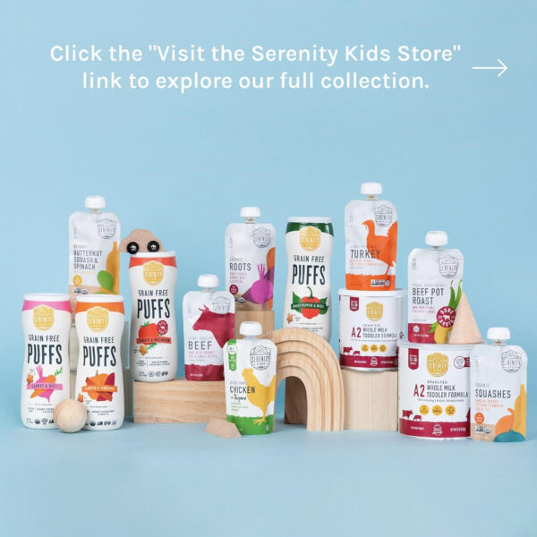 Serenity Kids 12-36 Months A2 Whole Milk Toddler Formula Powder - Organic Grass-Fed Milk Powder with Prebiotics & DHA & ARA for Brain & Eye Support - Clean Label Purity Award Certified - 21 Oz, 1 Pack