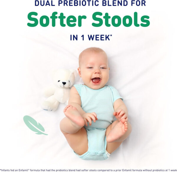 Enfamil Reguline Baby Formula, Milk-Based Infant Nutrition, Dual Prebiotics for Soft, Comfortable Stools within 1 Week of Use, Omega-3 DHA for Immune Support, Reusable Powder Tub, 19.5 Oz​