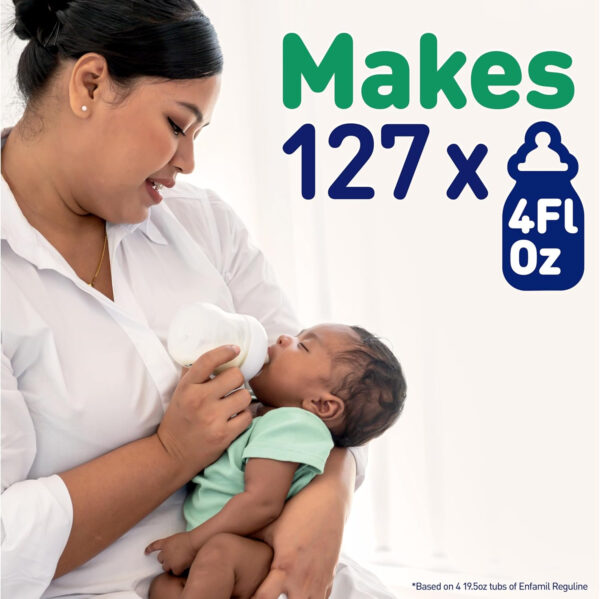 Enfamil Reguline Baby Formula, Milk-Based Infant Nutrition, Dual Prebiotics for Soft, Comfortable Stools within 1 Week of Use, Omega-3 DHA for Immune Support, Reusable Powder Tub, 19.5 Oz​